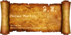 Halma Martin névjegykártya